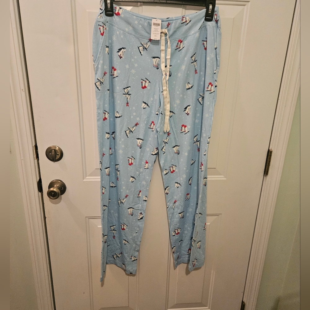Soma Light Blue Pajama Pants with Ice Skate Print